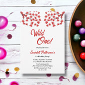 Elegante rustieke Herfst rood laat Boho 1e verjaar Kaart