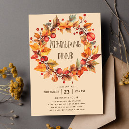 Elegante rustieke Herfst Thanksgiving Friendsgivin Kaart