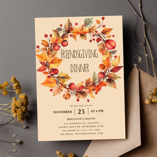Elegante rustieke Herfst Thanksgiving Friendsgivin Kaart