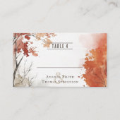 Elegante rustieke herfst waterverf bruiloft plaatskaartje (Voorkant)