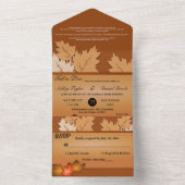 Elegante rustieke herfstbladeren Herfst bloemenbru All In One Uitnodiging (Binnen)