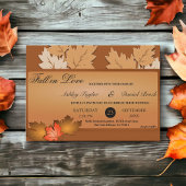 Elegante rustieke herfstbladeren Herfst bloemenbru Kaart