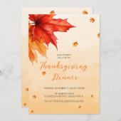 Elegante rustieke herfstbladeren Thanksgiving dine Kaart (Voorkant / Achterkant)