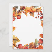 Elegante rustieke herfstkrans Thanksgiving Feestdagenkaart (Achterkant)