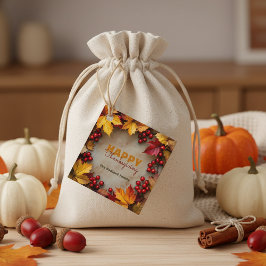 Elegante rustieke herfstkrans Thanksgiving vakanti Bedankjes Labels