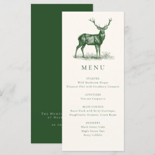 Elegante Rustieke Hert Tak Herfst Groen Jacht Dine Menu