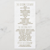 Elegante rustieke herten bruiloft programma's (Achterkant)