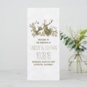 Elegante rustieke herten bruiloft programma's (Staand voorkant)