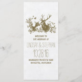 Elegante rustieke herten bruiloft programma's (Voorkant)