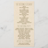 Elegante rustieke herten bruiloft programma's (Achterkant)