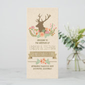 Elegante rustieke herten bruiloft programma's (Staand voorkant)