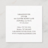 Elegante rustieke honingbijenbloem vierkante visitekaartje (Achterkant)