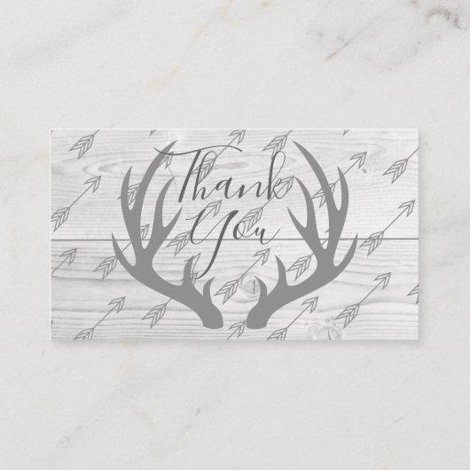 Elegante rustieke hout & herten gewei luier Raffle Informatiekaartje (Achterkant)