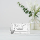 Elegante rustieke hout & herten gewei luier Raffle Informatiekaartje (Staand voorkant)