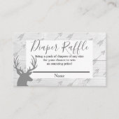 Elegante rustieke hout & herten gewei luier Raffle Informatiekaartje (Voorkant)