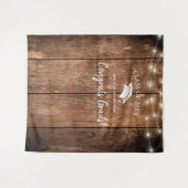 Elegante rustieke houten Afstuderen foto achtergro Wandkleed (Voorkant (horizontaal))