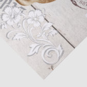 Elegante rustieke houten Antieke klok bloemenFrans Tissuepapier (Detail)