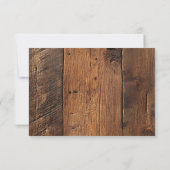 Elegante rustieke houten Boho Westerne bruiloft RSVP Kaartje (Achterkant)