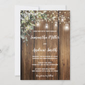 Elegante rustieke houten bruiloft kaart (Voorkant)