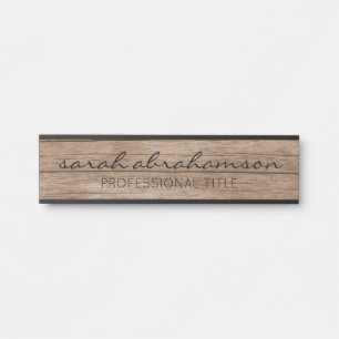 Elegante Rustieke Houten Bureaukamer Deur Borden Deurbordje