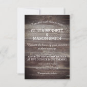 Elegante rustieke houten getextureerde bruiloft Ka Kaart (Voorkant)