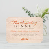 Elegante rustieke houten herfstbladeren Thanksgivi Kaart (Staand voorkant)