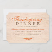 Elegante rustieke houten herfstbladeren Thanksgivi Kaart (Voorkant)