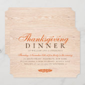 Elegante rustieke houten herfstbladeren Thanksgivi Kaart (Voorkant / Achterkant)