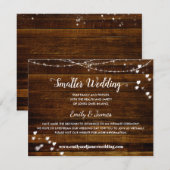 Elegante Rustieke Houten Kleinere Trouwdag Aankondiging (Voorkant / Achterkant)