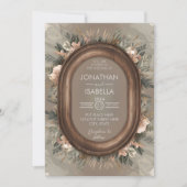 Elegante rustieke houten Lijst bruiloft Kaart (Voorkant)