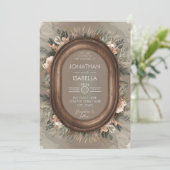 Elegante rustieke houten Lijst bruiloft Kaart (Staand voorkant)