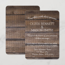 Elegante rustieke houten pallet bruiloft uitnodigi kaart