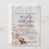 Elegante rustieke houten Rozen Country Wedding Kaart (Voorkant)
