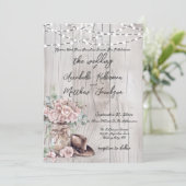 Elegante rustieke houten string Westerne land brui Kaart (Staand voorkant)