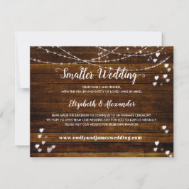Elegante Rustieke Houten Verkleinde Trouwdag Aankondiging