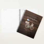 Elegante Rustieke Houten Vintage Fiets Bruiloft Planner (Display)