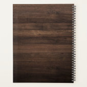 Elegante Rustieke Houten Vintage Fiets Bruiloft Planner (Achterkant)