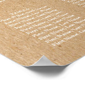 Elegante Rustieke Huwelijkszitplaatskaart met Hand Poster (Hoek)
