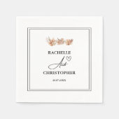 Elegante rustieke kalligrafie | Bloei trouwdatum Servet (Voorkant)