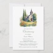 Elegante rustieke kerk doop doop doop kaart (Voorkant)