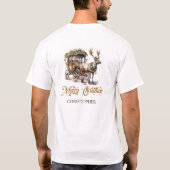 Elegante rustieke kerst rendieren en koets t-shirt (Achterkant)