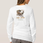 Elegante rustieke kerst rendieren en koets t-shirt (Achterkant)