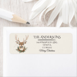 Elegante rustieke kerst retour adreslabels etiket