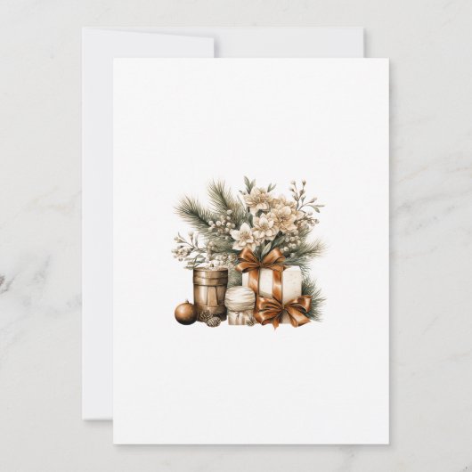 Elegante rustieke kerstfeest uitnodiging (Achterkant)