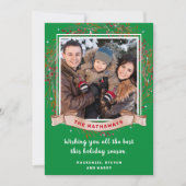 Elegante rustieke kerstfoto feestdagenkaart (Voorkant)