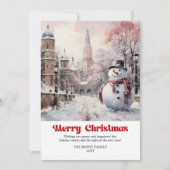 Elegante rustieke kerstscène kaart vintage stad (Voorkant)