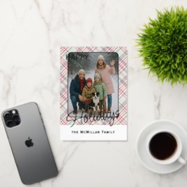 Elegante rustieke klassiekerig geplakt patroon gou folie feestdagenkaart