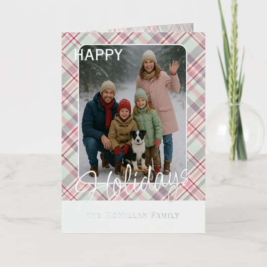 Elegante rustieke klassiekerig geplakt patroon gou folie feestdagenkaart (Voorkant)