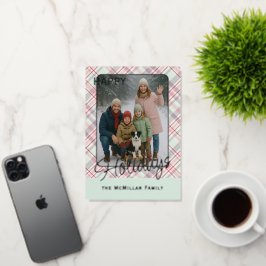 Elegante rustieke klassiekerig geplakt patroon gou folie feestdagenkaart