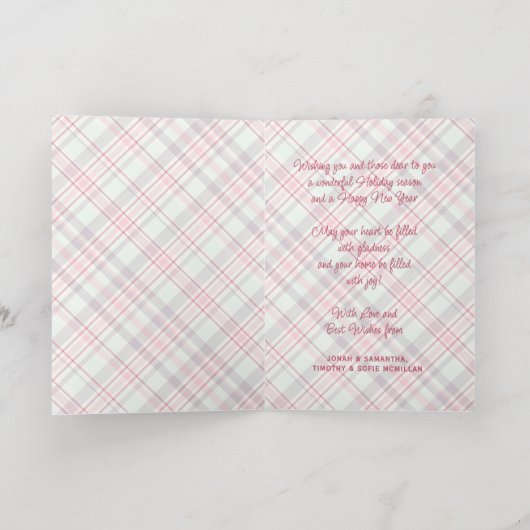 Elegante rustieke klassiekerig geplakt patroon gou folie feestdagenkaart (Binnenlaag)